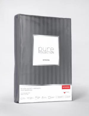 KOMPLET POŚCIELI PURE COLLECTION 220x200cm + 2x 70x80cm CIEMNY SZARY / DARK GREY