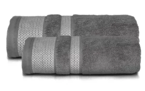 2x ZESTAW ręczników kąpielowych GRUBE ciemne SZARE
