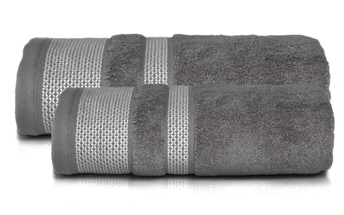 2x ZESTAW ręczników kąpielowych GRUBE ciemne SZARE