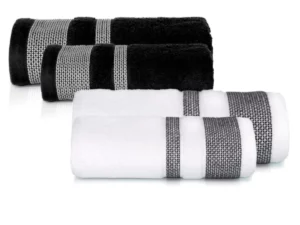 4x ZESTAW RĘCZNIKÓW prezent GRUBE białe czarne