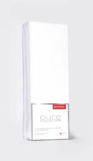 BIAŁE PRZEŚCIERADŁO bawełna satynowa HOTEL z gumką