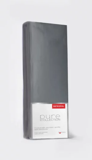 PRZEŚCIERADŁO satyna bawełna 160X200 ciemny szary