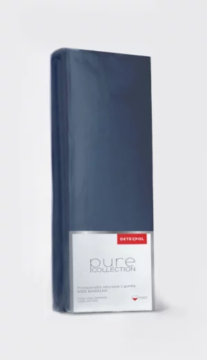 PRZEŚCIERADŁO 100% bawełna satyna ciemny niebieski