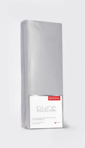 Szare Prześcieradło 100% Satyna Bawełna z Gumką