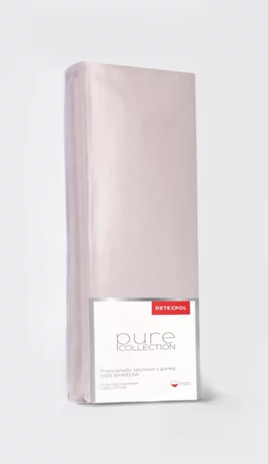 Delikatne Satynowe Prześcieradło Gumką Pudrowy Róż