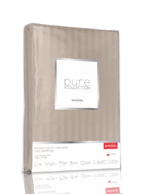 KOMPLET POŚCIELI PURE COLLECTION 160x200cm + 2x 70x80cm SZARO-BRĄZOWY / TAUPE